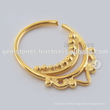 Wholesale Gold Plated Septum Nose Ring Body Jewelry, Handmade Indian Septum Piercing Nose Ring Suppliers